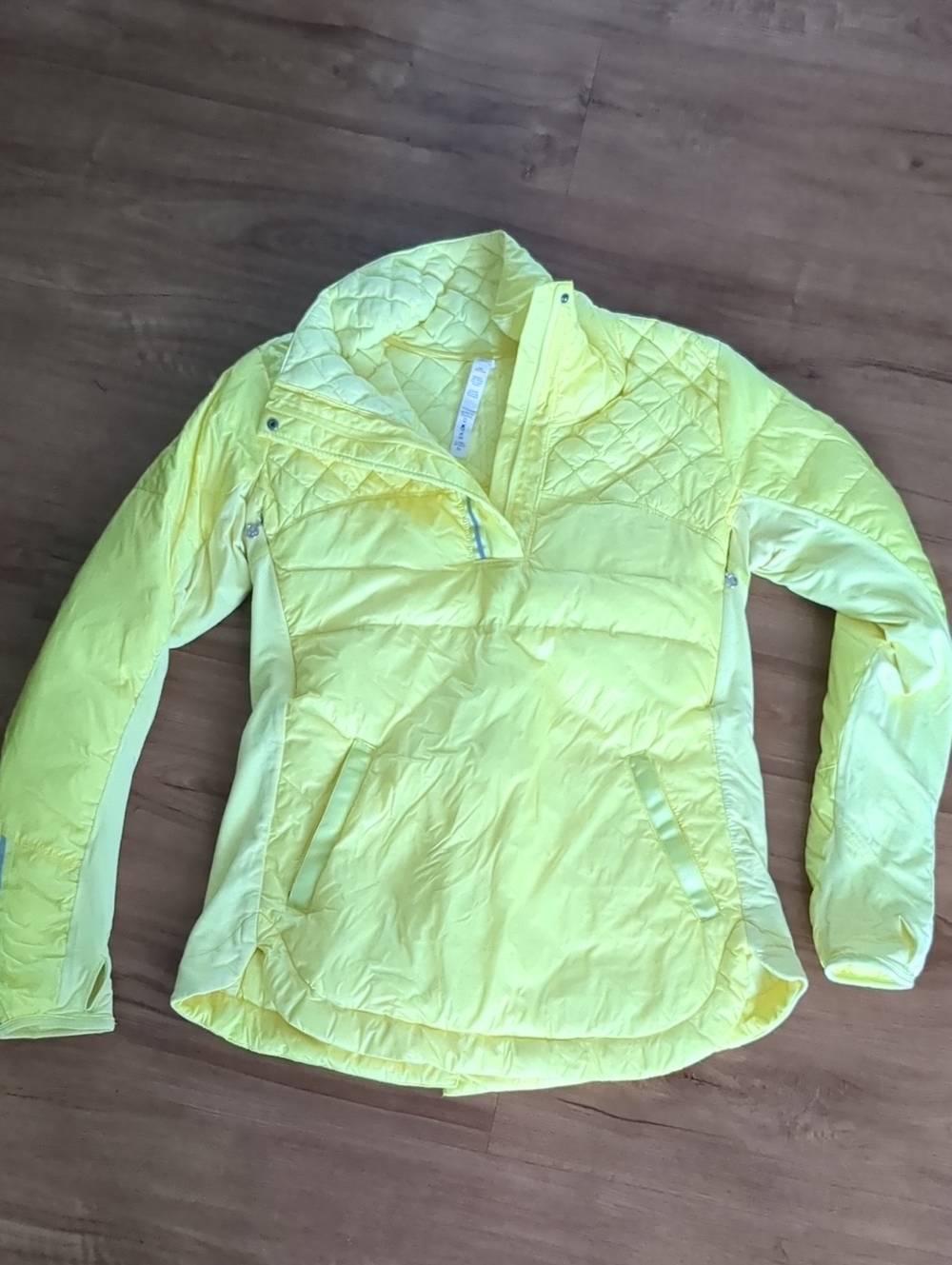 lululemon athletica Neon Yellow Quilted Pullover Puffer